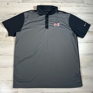 Nike Golf Men’s Sonic Performance Polo Shirt Black Gray Size Large Fast Food